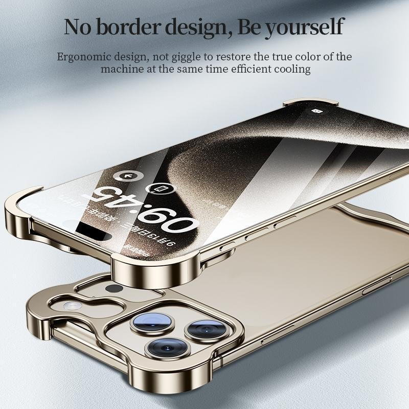 Minimalist Phone Case for iPhone 17 Series, Aluminum Alloy Frameless Design, Ultimate Protection with Lens Film Included