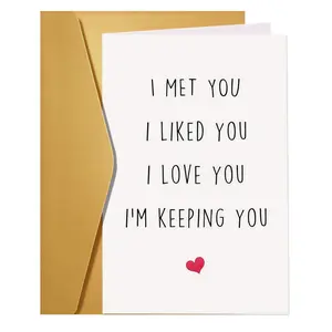 1pc I Love You Card, Greeting Card, Birthday Card, Anniversary Card, Romance Cards for Boyfriend Husband Fiancé, Perfect Gift for Him