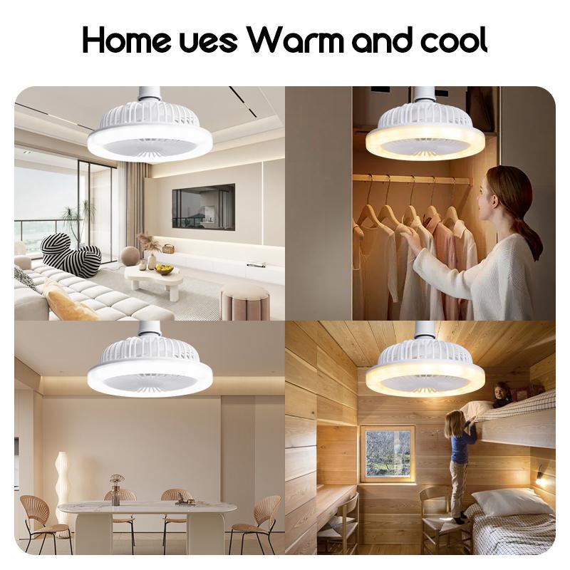 Adjustable LED Ceiling Fan Light with Remote Control, E27 Socket, Dual Function Cooling & Lighting, Timer Control, Modern Home Design, Decorative Lighting