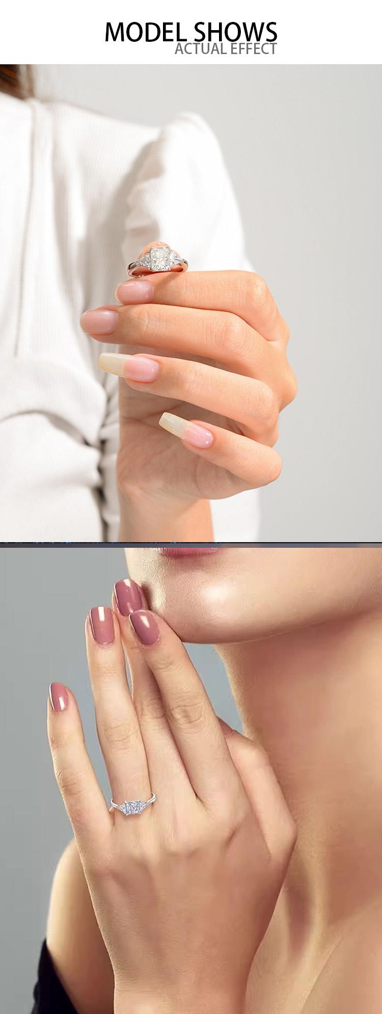 【JYJZZ213】Synthetic Moissanite S925 Silver 2CT Rectangle Shaped Ring Simple Fashion Versatile Design Radiant Cut Ring for Women.