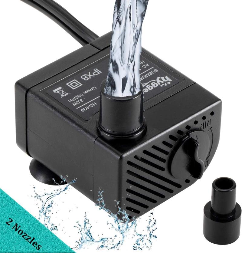 hygger Small Water Pump Ultra Quiet 53GPH (200L/H, 3W) Submersible Mini Water Pump,waterfall filter hygger Small Water Pump Ultra Quiet 53GPH (200L/H, 3W) Submersible Mini Water Pump,waterfall filter