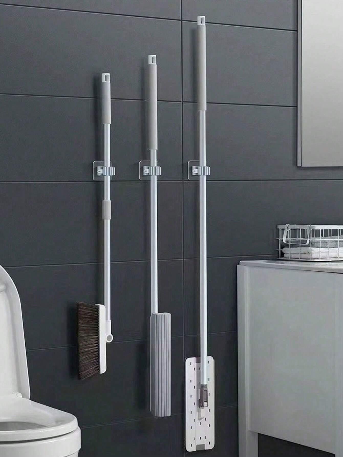 Mop Broom Holder, Strong Wall-Mounted Cleaning Tool Rack, Ideal for Garage Kitchen Laundry Room Workshops, Efficient Space Organization, Hanging Organizer