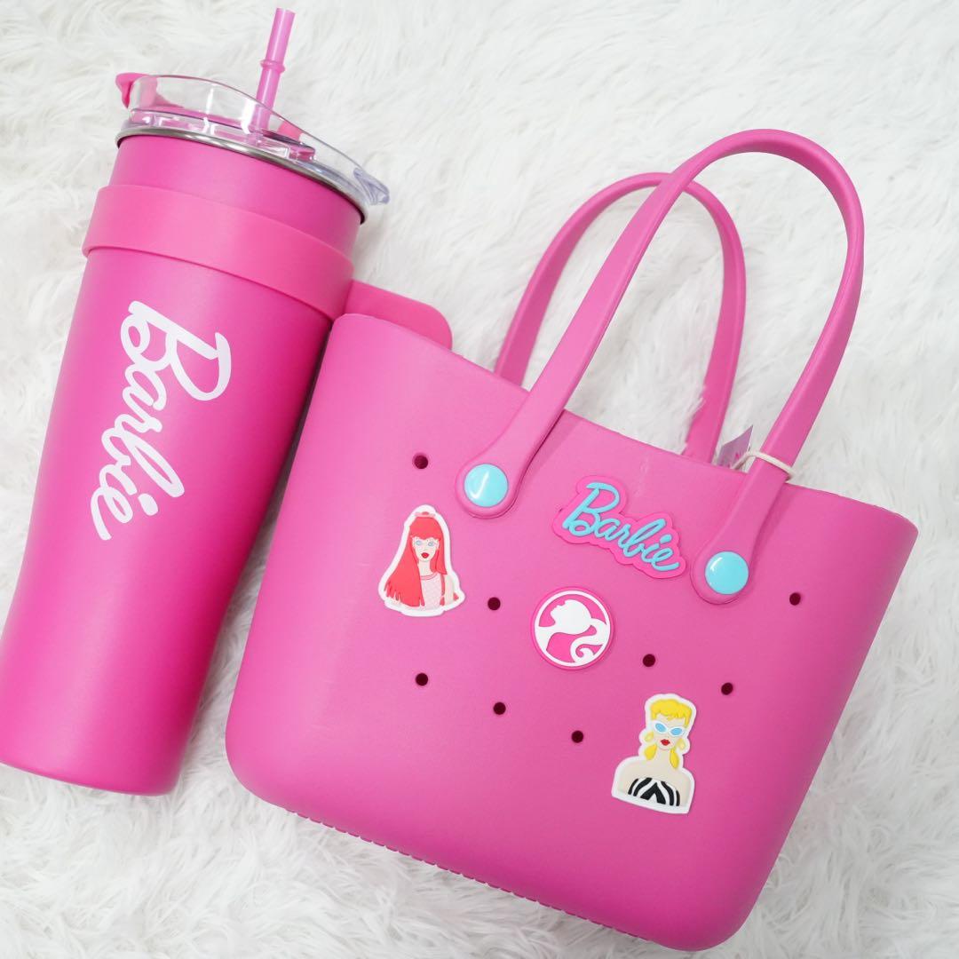 Barbie Series 1600mL Jumbo Stainless Steel Straw Cup + Barbie Daylight Shiny Series Pink Bento Bag with Holes Tumbler Water Bottles,,cozyvibes Barbie Series 1600mL Jumbo Stainless Steel Straw Cup + Barbie Daylight Shiny Series Pink Bento Bag with Holes Tumbler Water Bottles,,cozyvibes