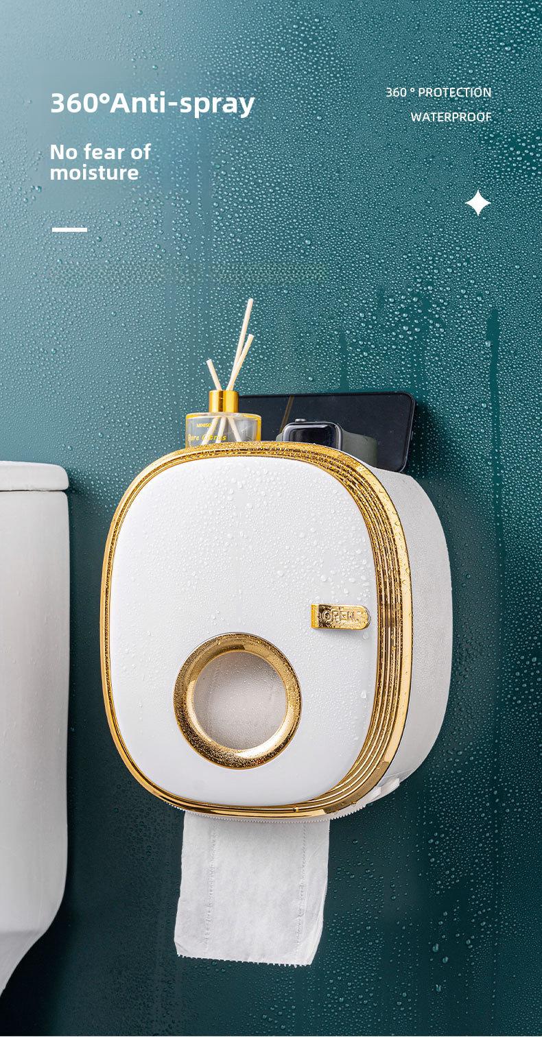 1PC  Wall Mounted Hand Towel Holder with Storage Box Bathroom Tissue Dispenser Toilet Paper Rack