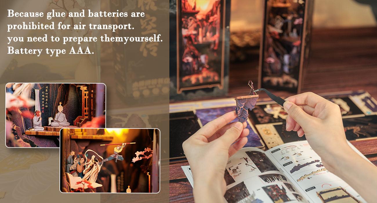 CUTEBEE DIY 3D Book Nook Kit The Legend of Wukong – Miniature Wooden Mythical House Dollhouse, Handmade Tiny House Bookshelf Decor | Holiday, Christmas and Black Friday Gift