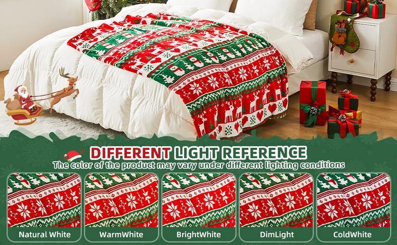 Christmas Throw Blanket,Winter Holiday Sherpa Fleece Blanket, Premium Warm Cozy Christmas Blankets and Throws,Christmas Decorations, Christmas Gift  50" X 60"