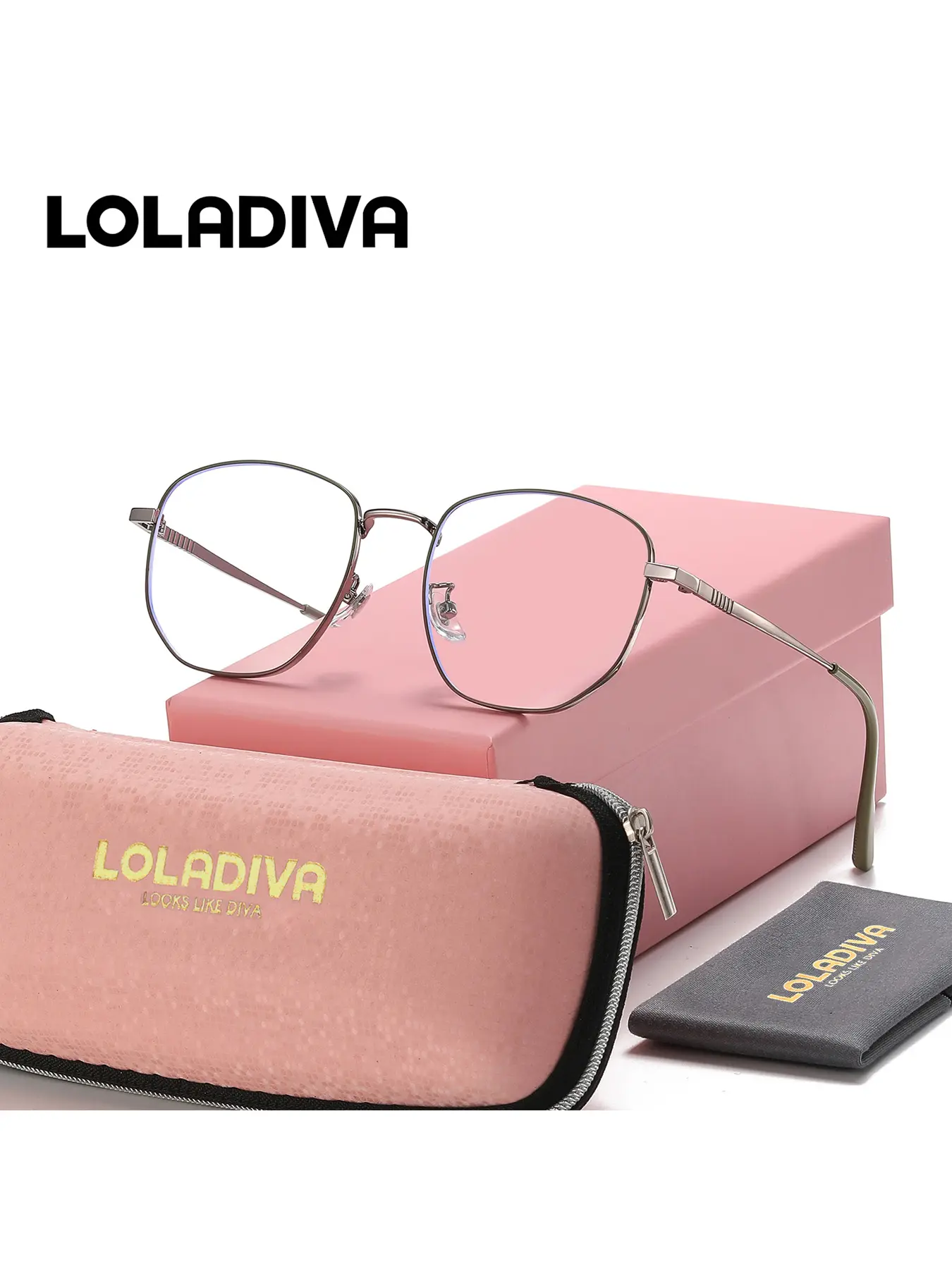 LolaDiva 1 Piece Unisex Comfortable Lightweight Full Frame Plaon Glasses Highlighting A Sense Of Lightness Square Frame Plaon Glasses