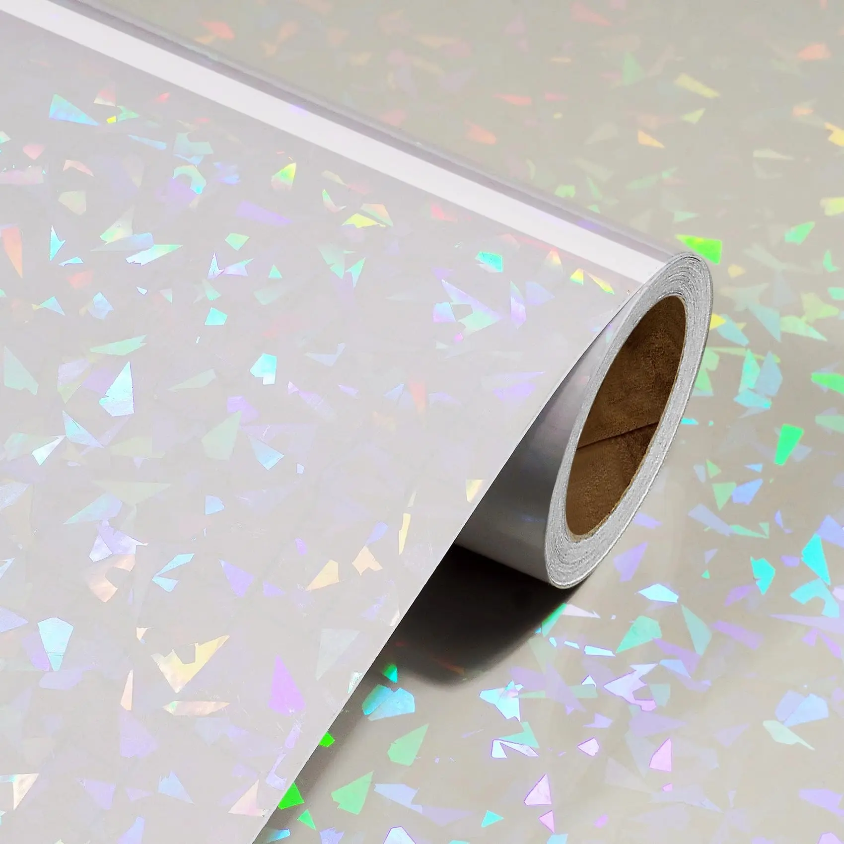 Contact Paper Peel and Stick Clear Holographic Self Adhesive Laminating Sheets Waterproof for Stickers Papers Crafts Books Cabinets Drawers Kids Classroom Decorative Wallpaper 8.3x118inch