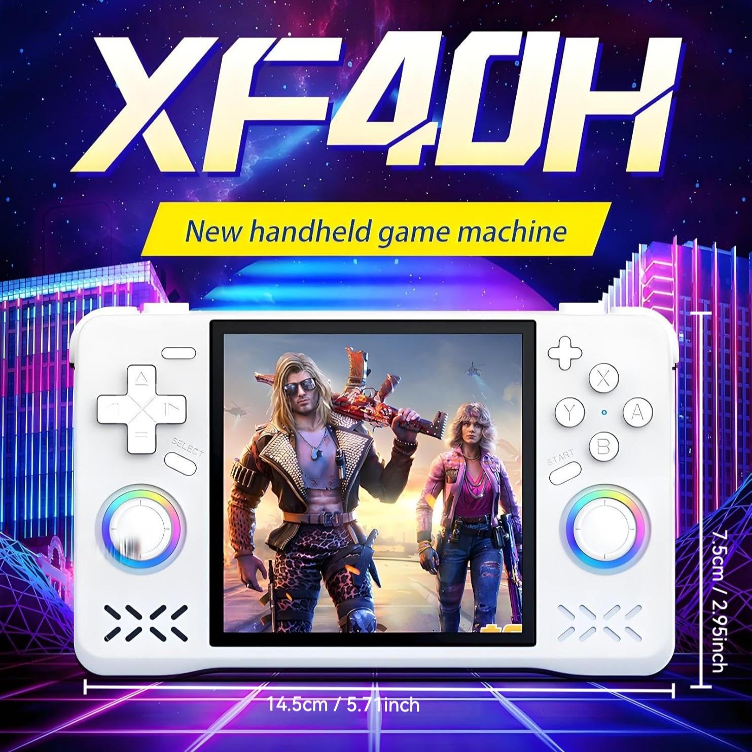 Xf40h Retro Handheld Gaming Console, WiFi Multiplayer, Hall Effect Switch Buttons, 2.4g Wireless Controller, 18000+ Classic Games, 4000mah Battery
