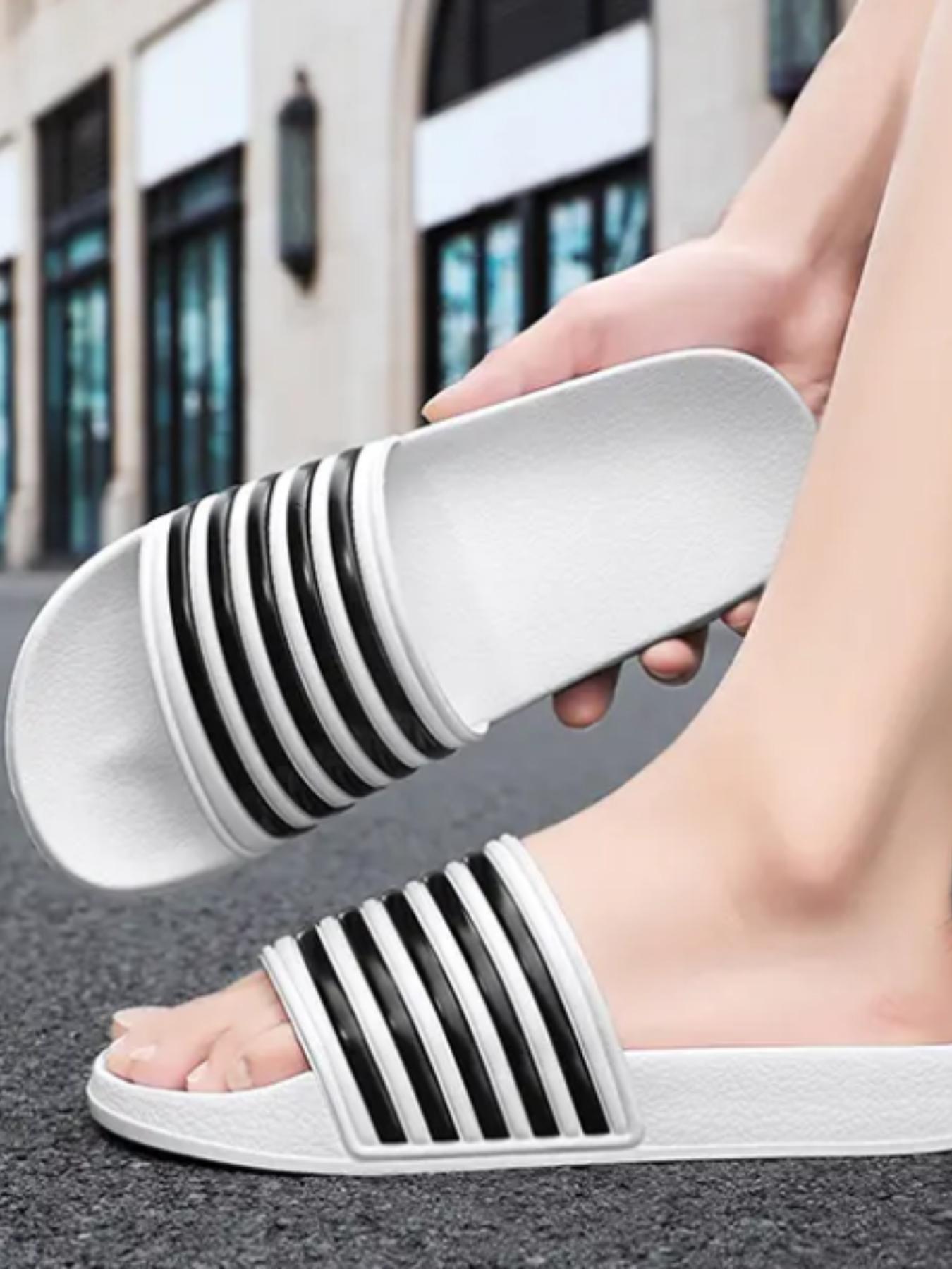 Summer Men's Striped Sandals, Couples' Non-Slip Eva Slides, Comfortable Beach Shoes, Casual Home Footwear, Garden Walks