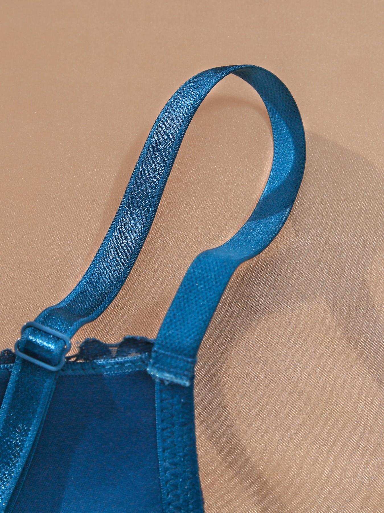 Women's Floral Lace Underwired Molded Bra with Bow and Adjustable-Straps, Comfortable Breathable Medium Push-Up Bra for Women, Lingerie for Daily Wear