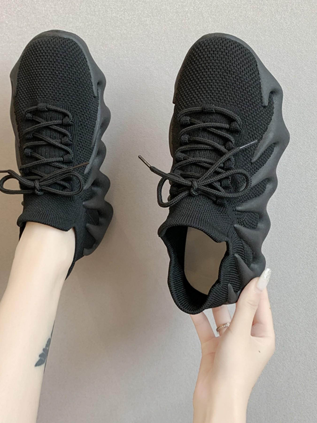 Couple Shock Absorbing Coconut Shoes for Women, Spring & Fall Fitness Breathable Jump Rope Running Sports Shoes, PU Leather Rubber Sole