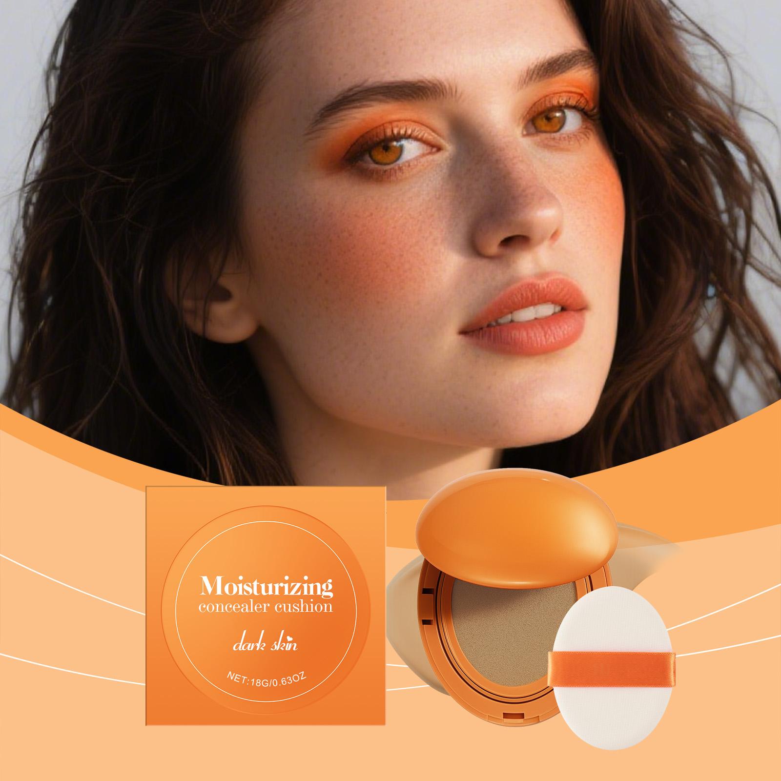 Moisturizing Concealer Cushion (Dark Skin Tone) Light And Transparent Makeup Natural And Smooth Base Makeup Velvet Texture Moisturizing Concealer Cushion