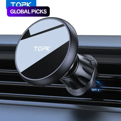 TOPK Car Phone Holder for MagSafe, Car Phone Mount, Car Cellphone Mount, Car Phone Support, Cell Phone Car Mount, Car Phone Stand, Single-hand Operation Magnetic Car Phone Holder, Vent Mount, Cell Phone Holders, Car Interior Accessories #GLOBAL PICKS