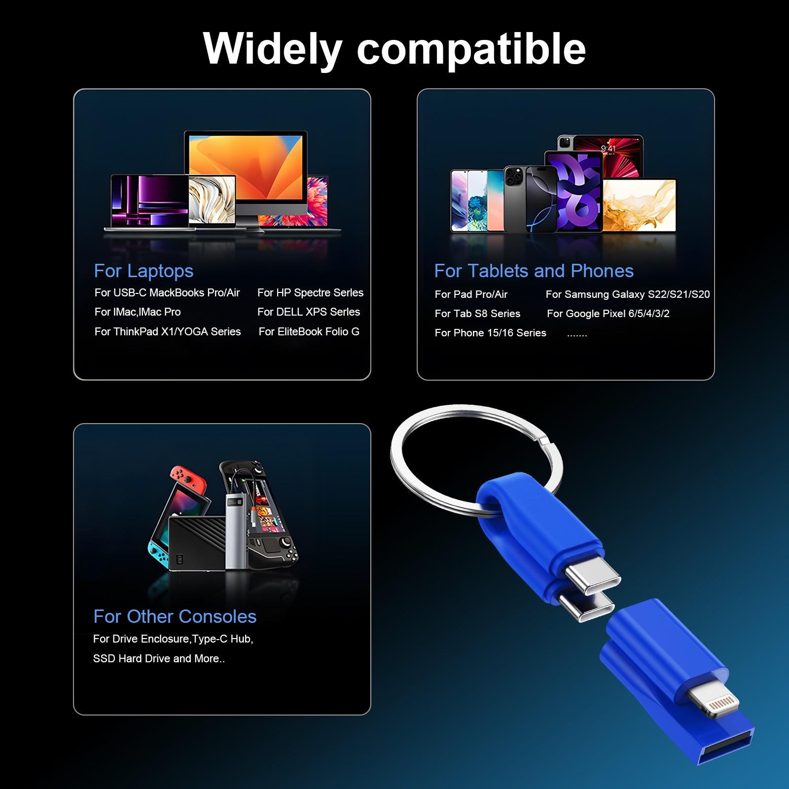 Four-In-One High-Speed USB Charging Data Cable, Compatible with S23, S21, Oneplus, Xiaomi 13, Huawei, Oppo, Supports Data Transfer & Max Power Output