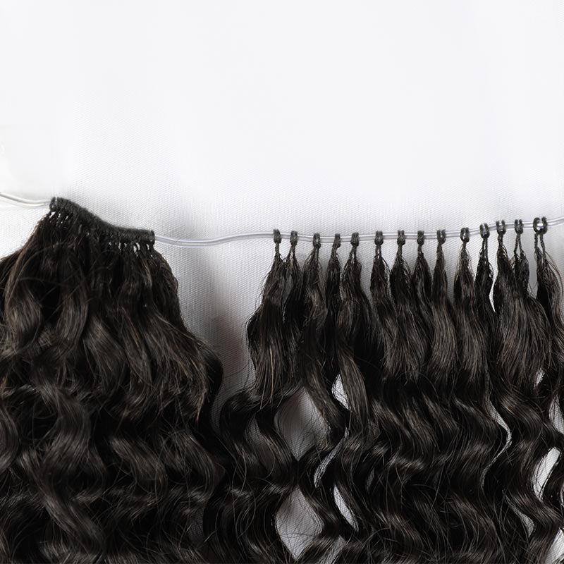 QVR Lightweight T2/30 Color Deep Wave Feather Crochet Braid Human Hair Extensions