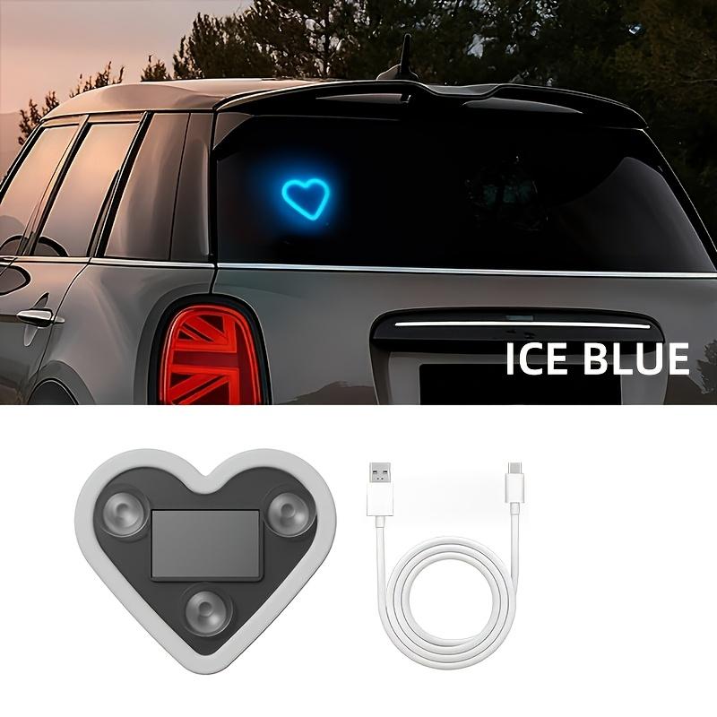 Solar Heart LED Car Light, Ice Blue Blue Colors, No Wiring Needed, Cute Car Decoration, Warm Home Atmosphere, Internal Use