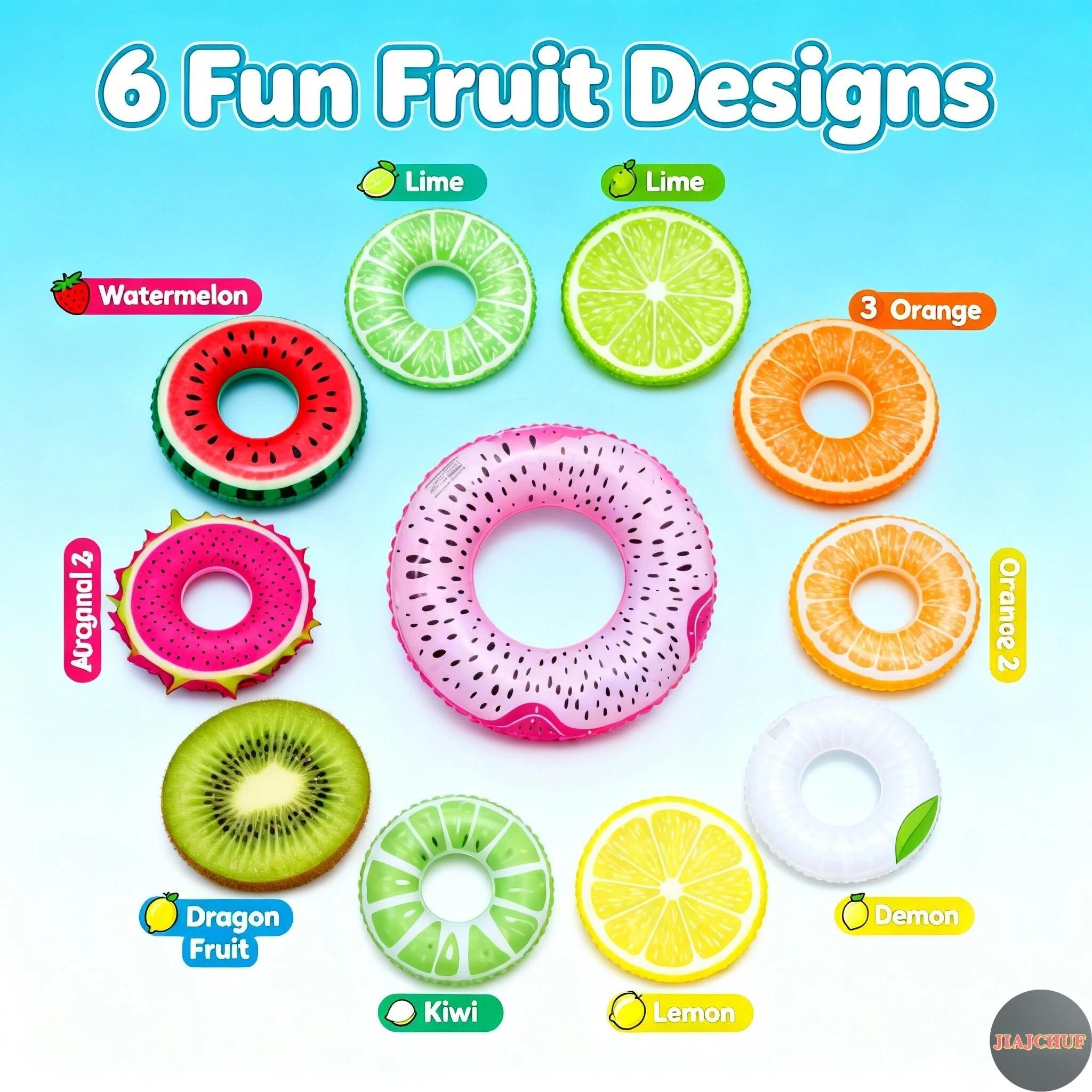Vibrant Slice Inflatable Pool Float, Transparent Buoyancy Swim Ring for Summer Beach Photos, Kids & Teens Fun Swimming Tube, Portable Water Party Toy