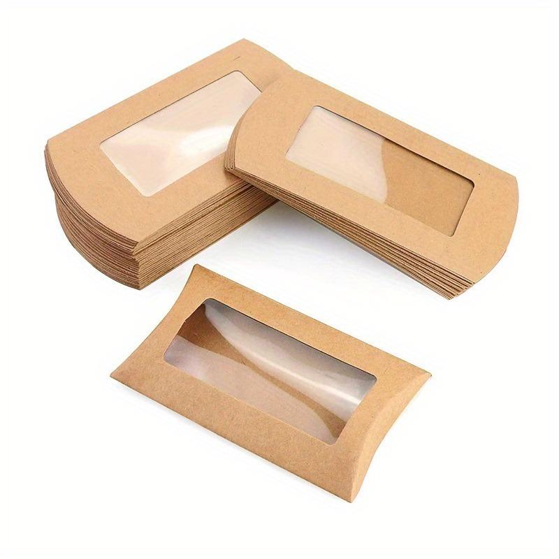 20 candy packaging gift boxes in the shape of kraft paper pillowcases, used to display window snacks and french fry packaging boxes, suitable for wedding party baking and gift packaging supplies