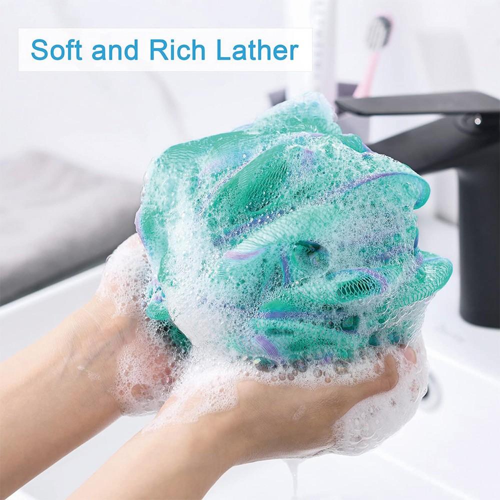 Soft Mesh Foaming Sponge Shower Exfoliating Body Scrubber, Bath Bubble Ball, Body Skin Cleaner, Cleaning Tool, Bathroom Accessories