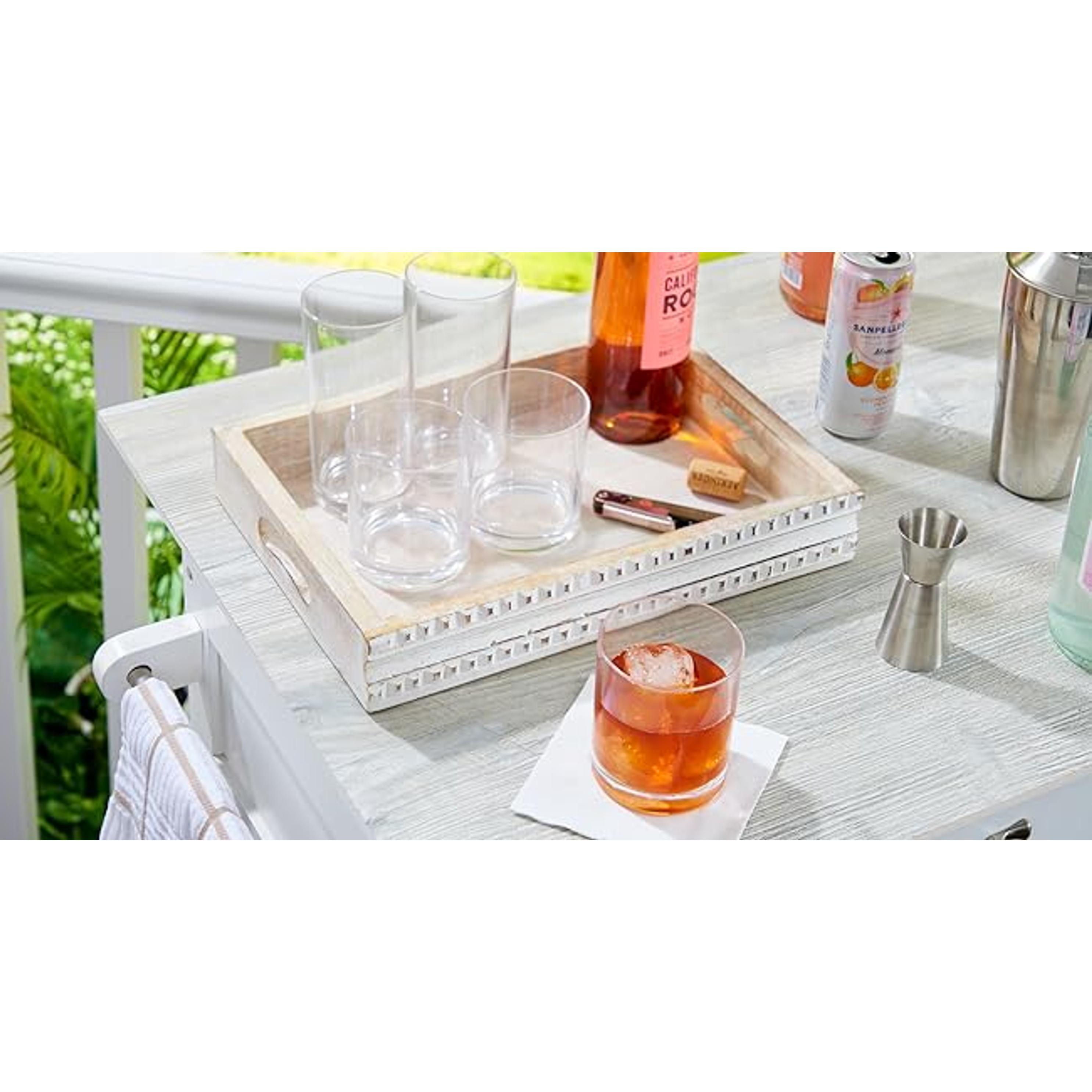 Classic Clear Plastic Reusable Drinking Glasses (Set of 8) 12oz Rocks & 16oz Water Cups | BPA-Free Tumblers, Made in USA | Top-Rack Dishwasher Safe