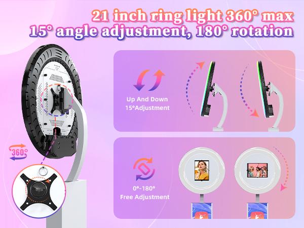 MWE Photo Booth with App Control – Portable Booth Compatible with iPad 12.9/11/10.9/10.2 – Perfect for Weddings, Parties & Events