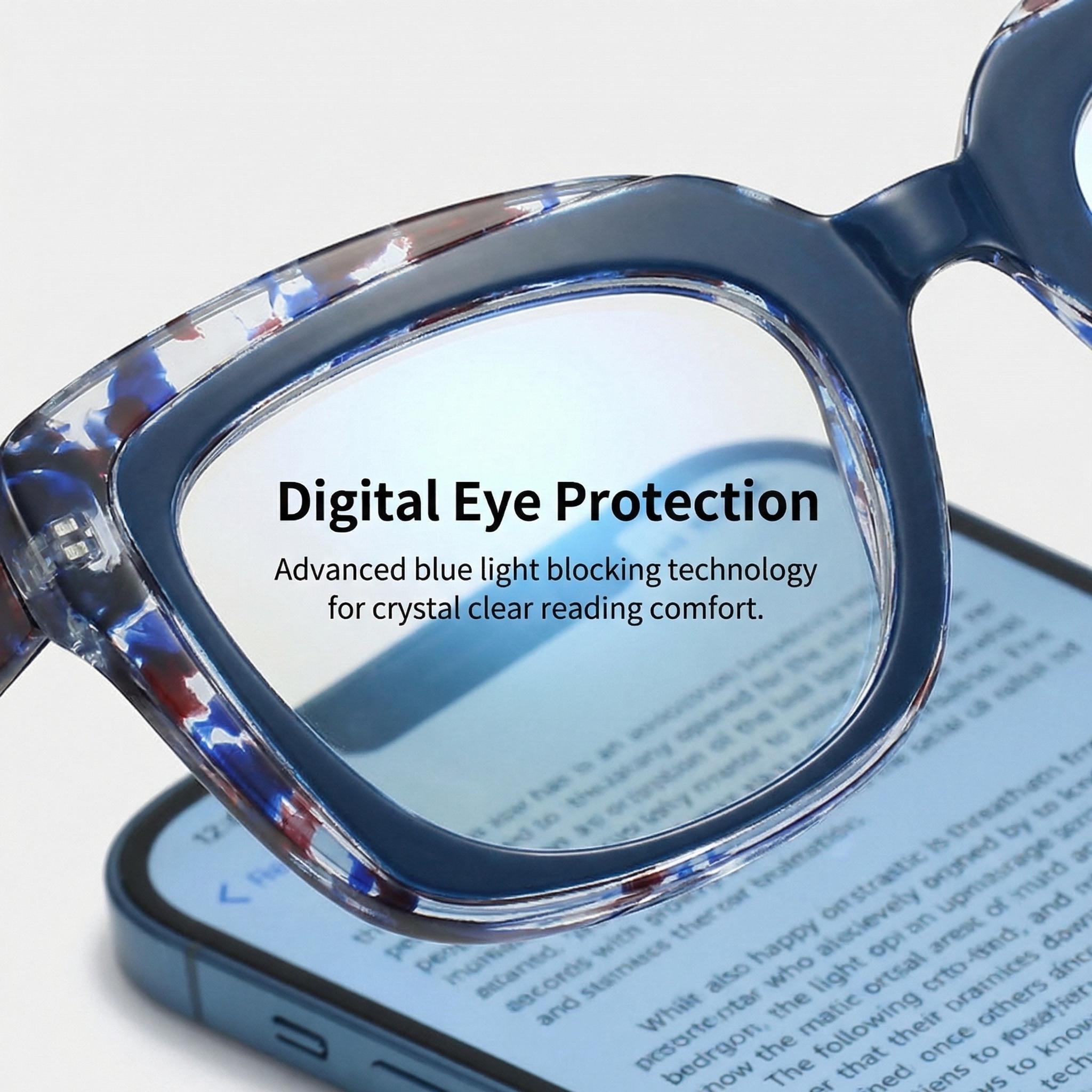 Vintage Double-Layer Square Frame Reading Glasses, High-Definition Blue Light Blocking, Eyewear for Middle Aged and Elderly