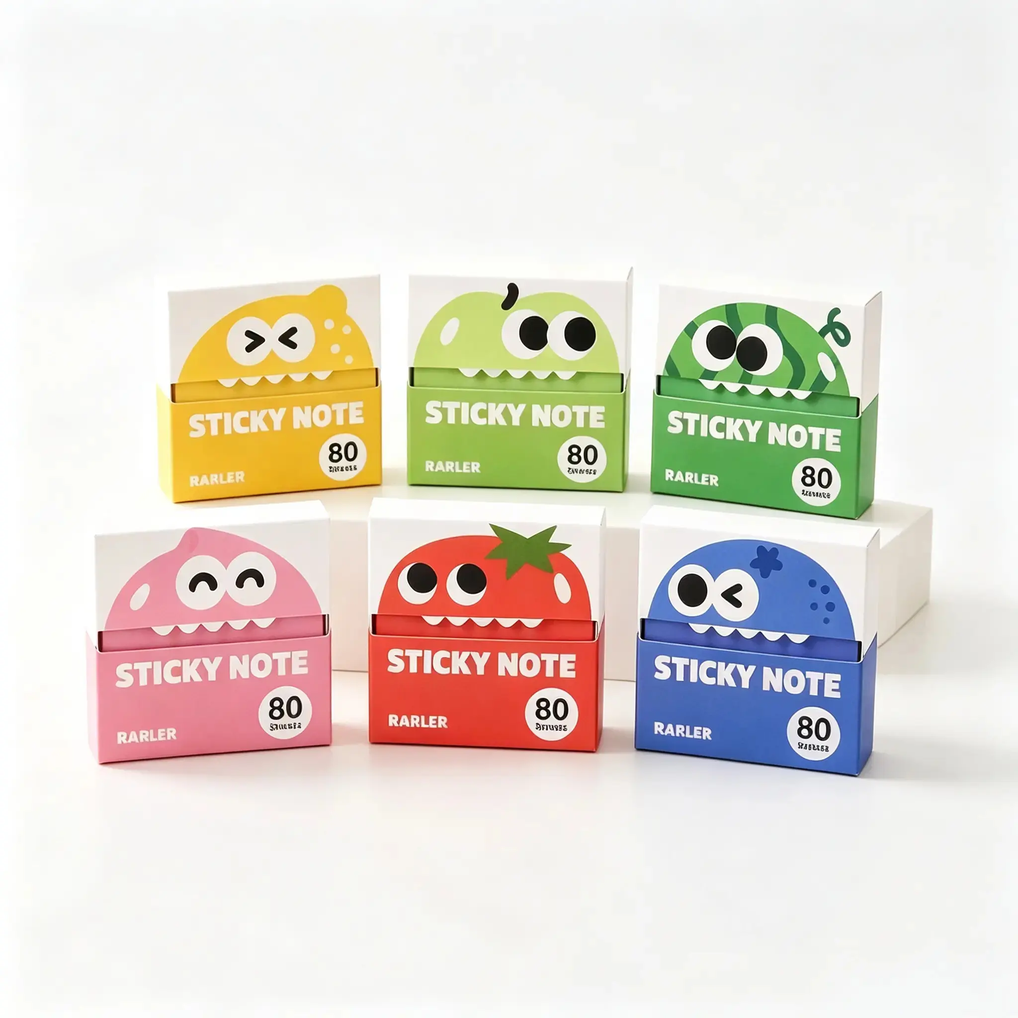 Glitter Sticky Notes Pull-Out Dispenser Box - Cute Cartoon Design, 105-Sheet Pearlescent Transparent Self-Adhesive Pads, Smooth Writing Surface, Strong Residue-Free Adhesion, Reusable Memo Pads for Back to School Classroom Use, Kids Desk Stationery