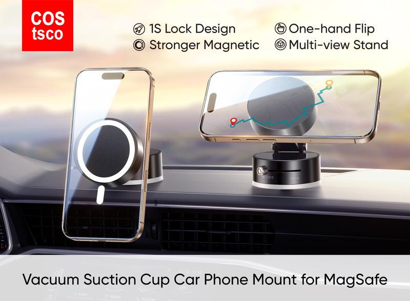 Vacuum Magnetic Phone StandStrong Magnet, Magnetic Phone Car Holder, Suction Cup Holder, Manual Magnetic Vacuum Adsorption Car Mobile Phone Holder