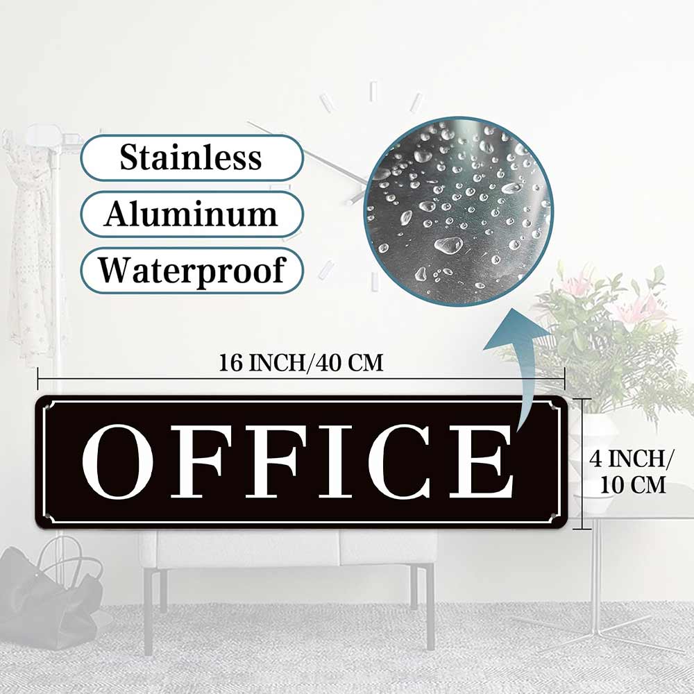 16x4 Inches Aluminum Metal Sign "OFFICE" Modern Minimalist Door Sign for Home Office Business Studio Classroom Decorative Plaque Durable Waterproof Indoor Outdoor Use Professional Wall Art Office Door Identifier Housewarming Gift 16x4 Inches Aluminum Metal Sign "OFFICE" Modern Minimalist Door Sign for Home Office Business Studio Classroom Decorative Plaque Durable Waterproof Indoor Outdoor Use Professional Wall Art Office Door Identifier Housewarming Gift