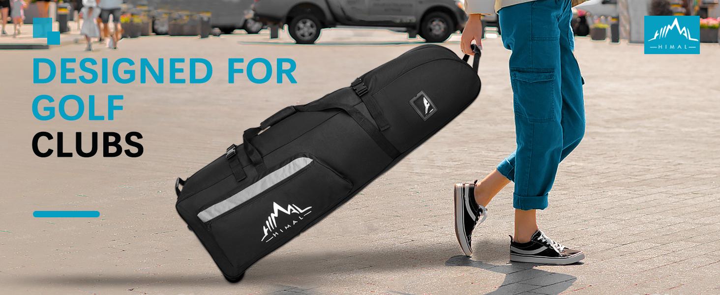 Himal Outdoors Soft-Sided Golf Travel Bag with Wheels - Heavy Duty 600D Polyester Oxford Wear-Resistant, Excellent Zipper Universal Size