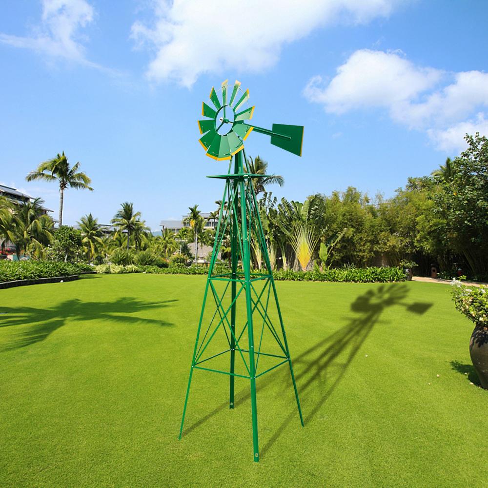 8FT Backyard Windmill | Durable Weather Resistant Four-Legged Tower | Perfect for Lawn and Garden Decor