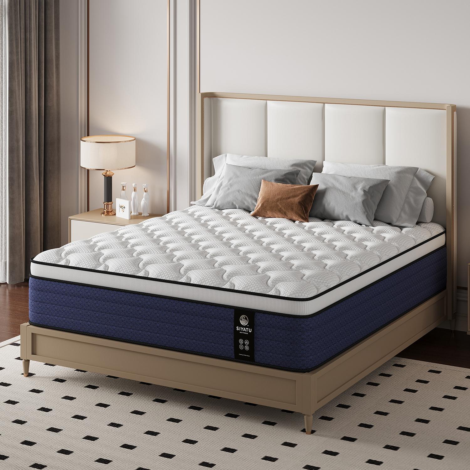 LODEIJA 8/12/14 Inch Twin Full Queen King Mattress Memory Foam & Spring Individual Pocket Springbed Motion Solution Fiberglass Free