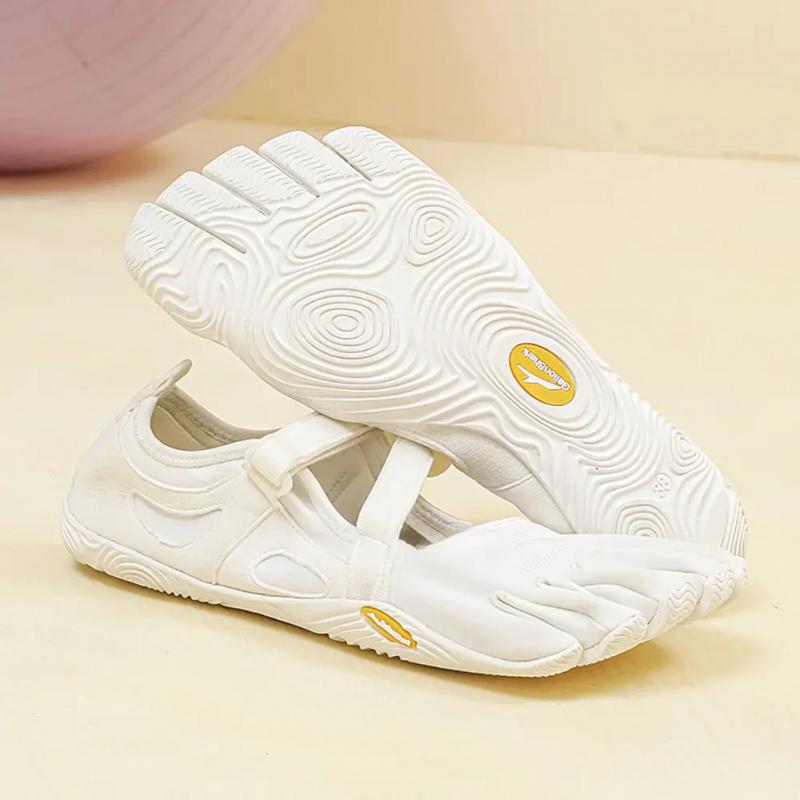 2026 Barefoot Magic Claw Five-Toe Shoes Multifunctional Ultra-Portable Hook-and-Loop Women's Shoes New Women's Fitness Training Yoga Mixed Soft Sole Dance Shoes Indoor/Outdoor Pilates Split-Toe Shoes White