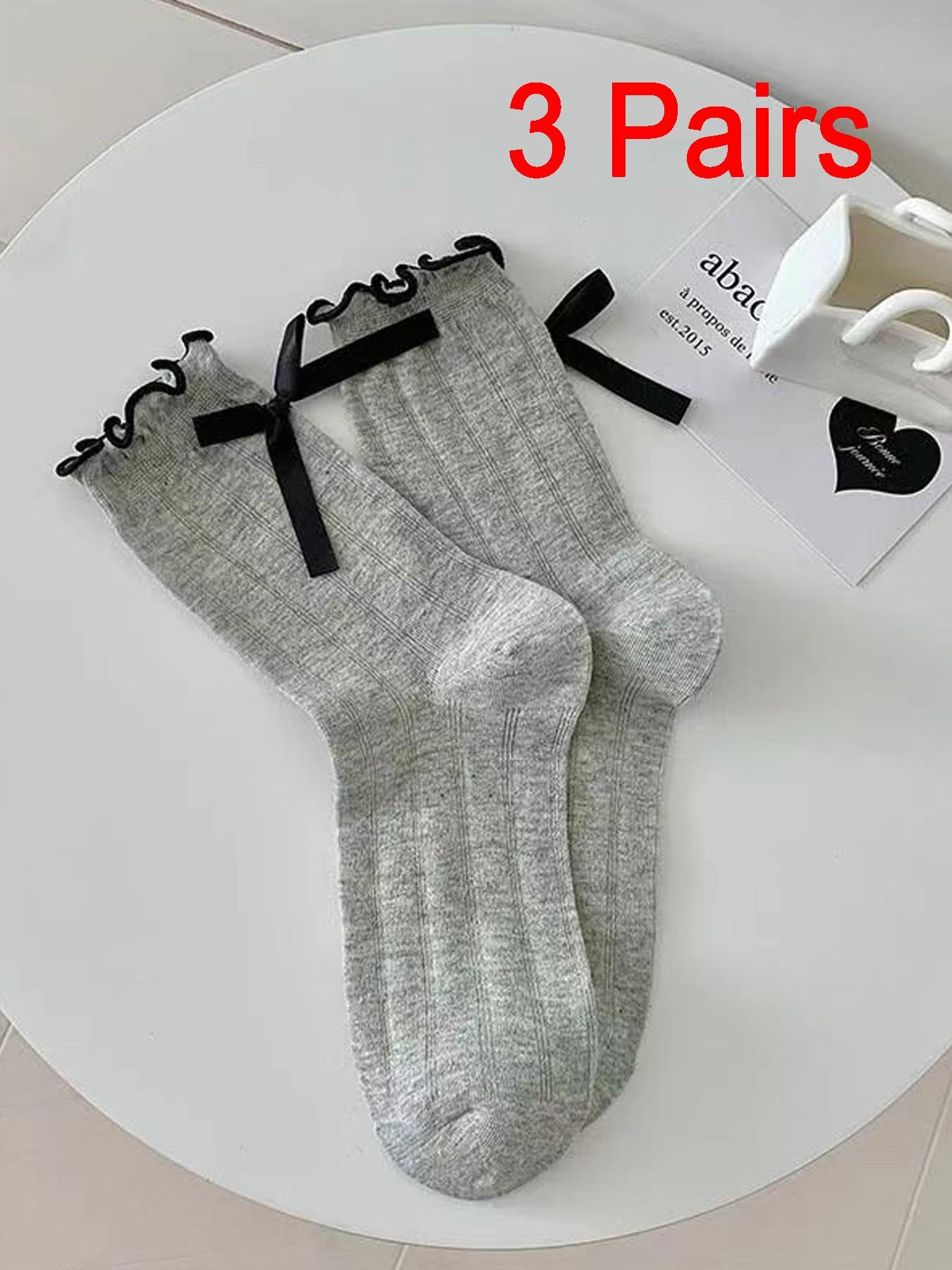 Ruffle Socks Women, Turn-Cuff Frilly Sock, Lightweight Athletic Crew Socks, Cute Butterfly Pattern, Fitted Style, Perfect Gift