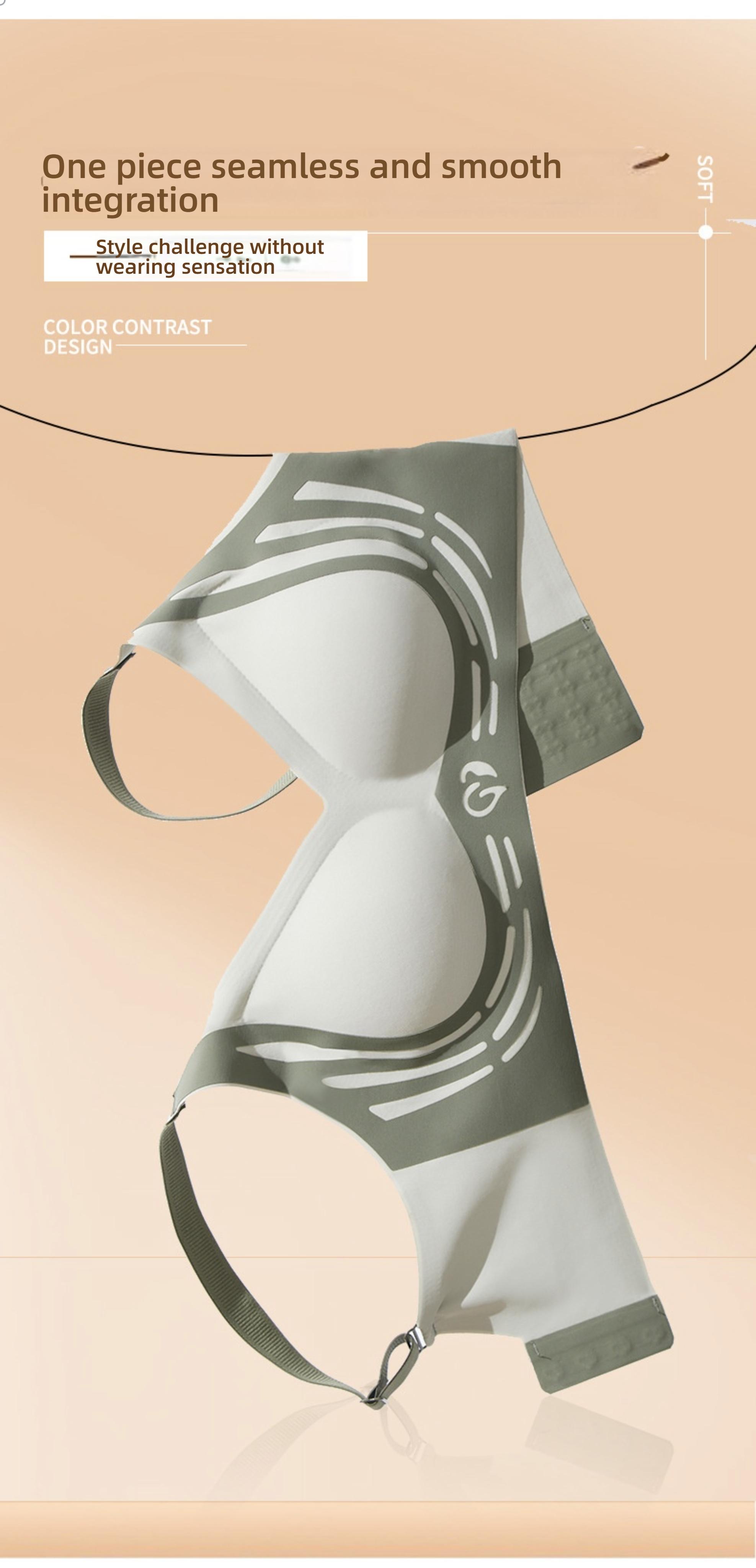 Women's Soft Support Bra, Small Chest Gathered Anti-Drop Running Shockproof Sports Fixed Cup Underwear, Comfortable Everyday Wear