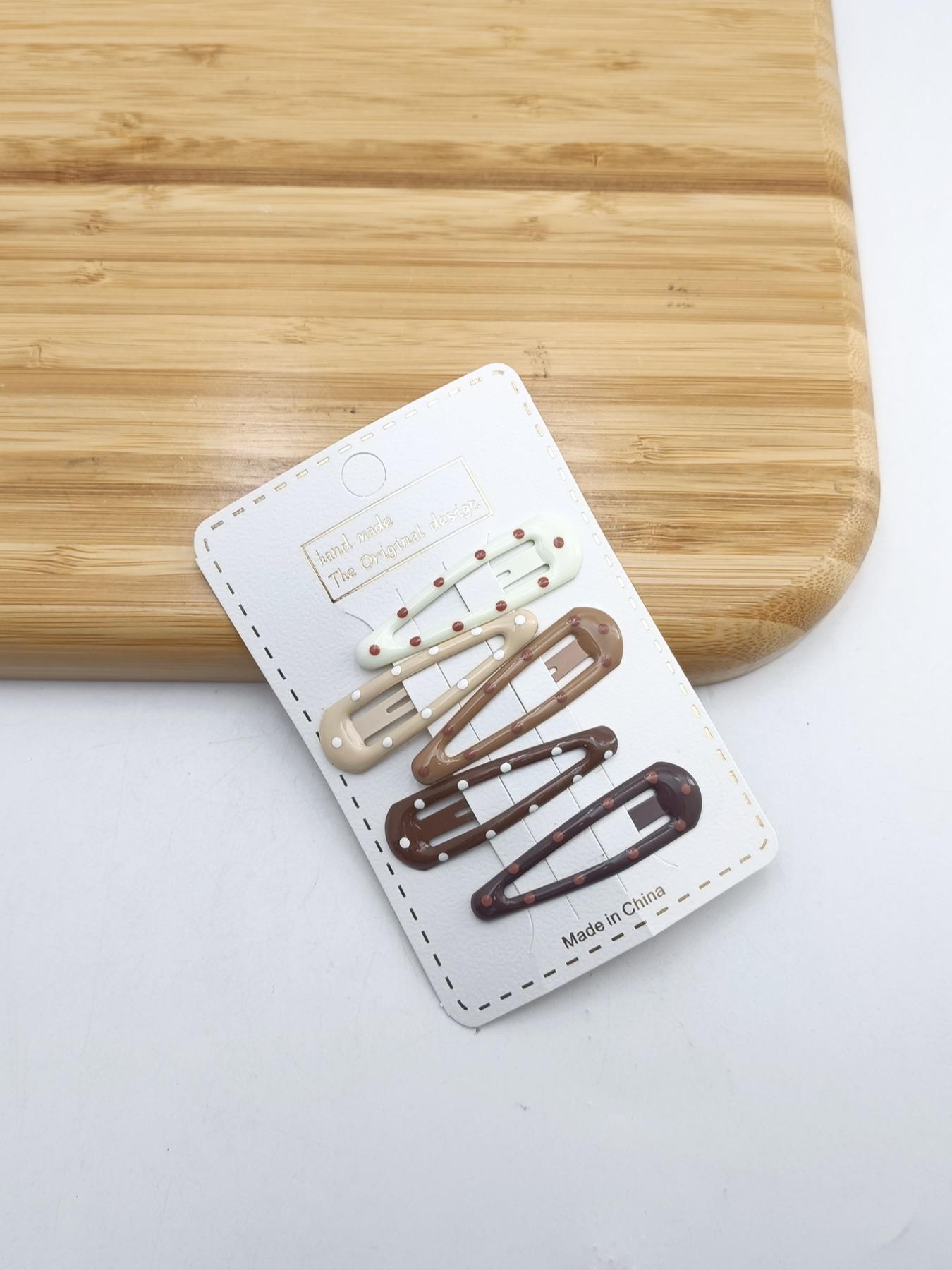 1 Pack of 5 Cute Floral Hair Clips, Small Metal Bb Clips, All Seasons Accessory, Perfect for Daily Use, Stylish and Practical