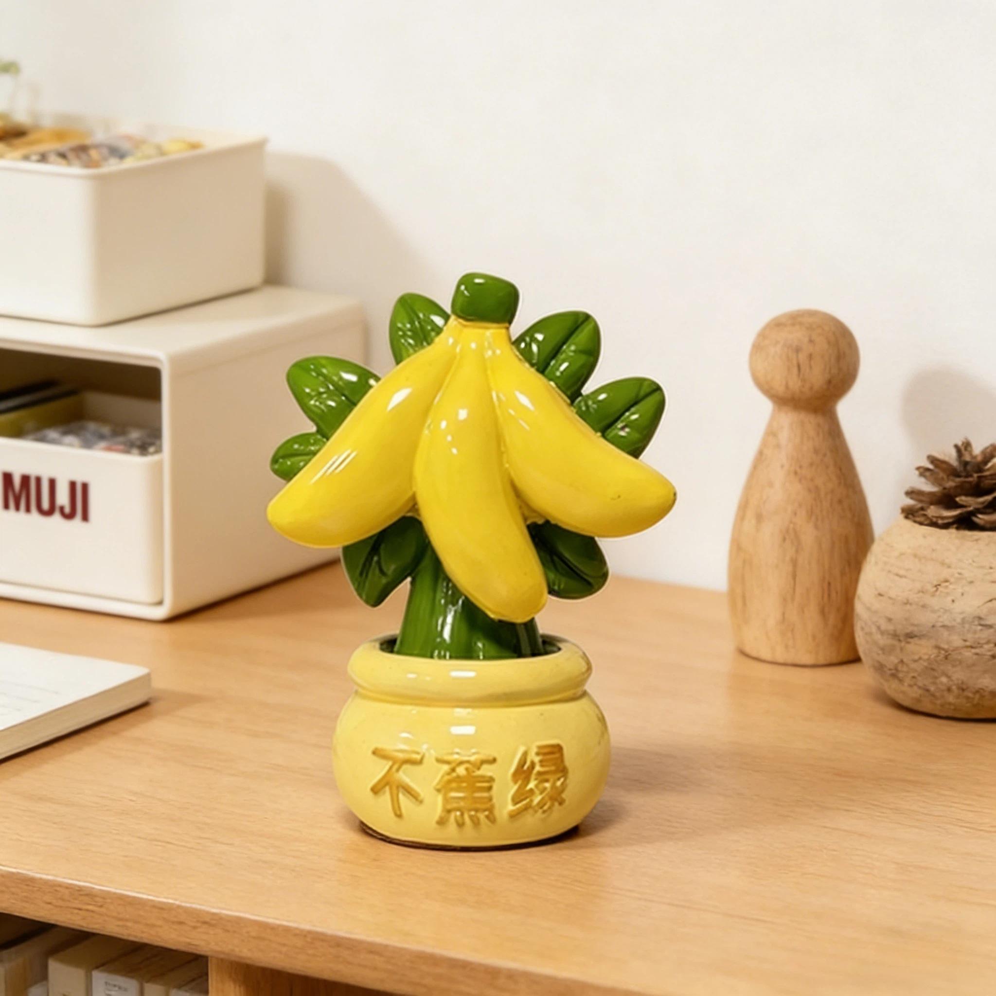 Trendy Banana Resin Statue, Cartoon Cute Healing Style, Smooth Fine Non-Fading, Stress Relief Gift, Birthday, Moving in Present