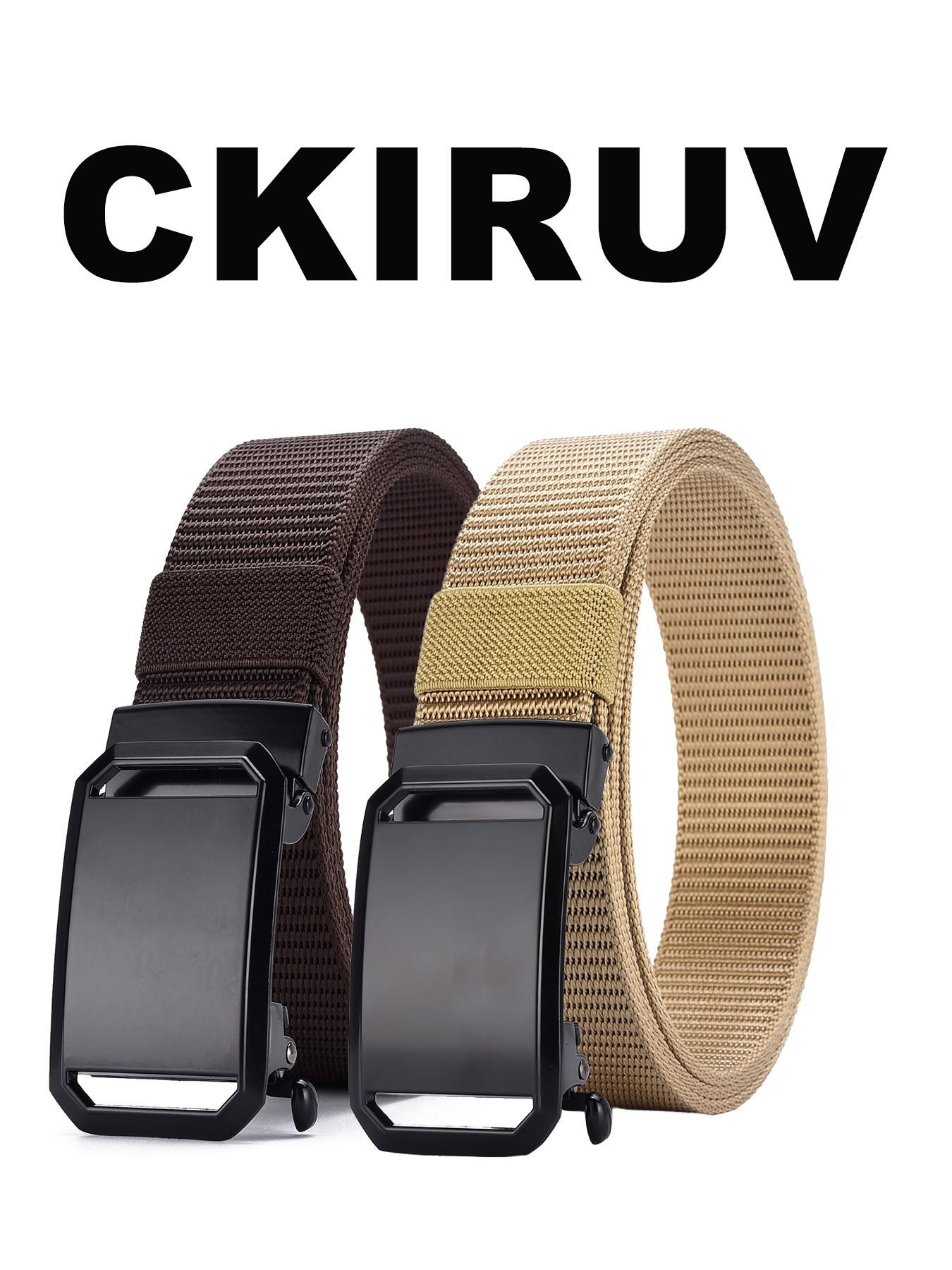 Men's Elastic Nylon Belt, Adjustable Auto-Snap Buckle, Quick-Release Tactical Waistband, Ideal for Jeans and Work Pants, Casual Wear