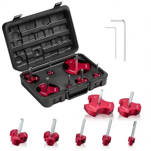VEVOR PVC Pipe Reamer Kit, 7-Piece, 3 Blades PVC Fitting Socket Saver, Includes 1/2", 3/4", 1", 1-1/2", 2", 3", 4", Fits Standard 1/2" Drills, Plumbing Tool Kit for SCH40 ABS CPVC Vent Drain Pipes
