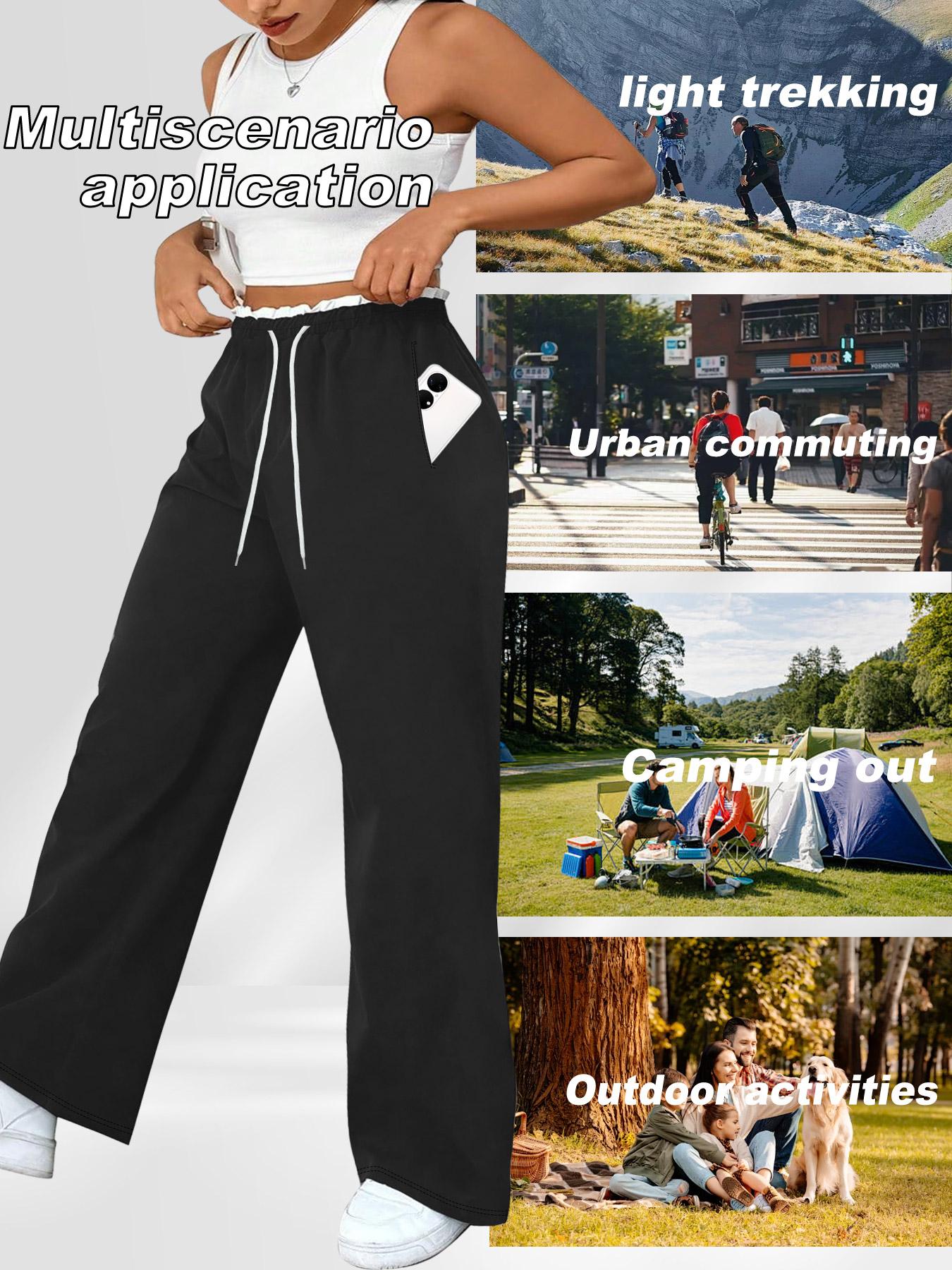 Plus Size Women's Wide Leg Pants with Drawstring Elastic Waist, Lace Waist Design, Side Stripes and Pockets for Versatile Wear, Athleisure Style Pants