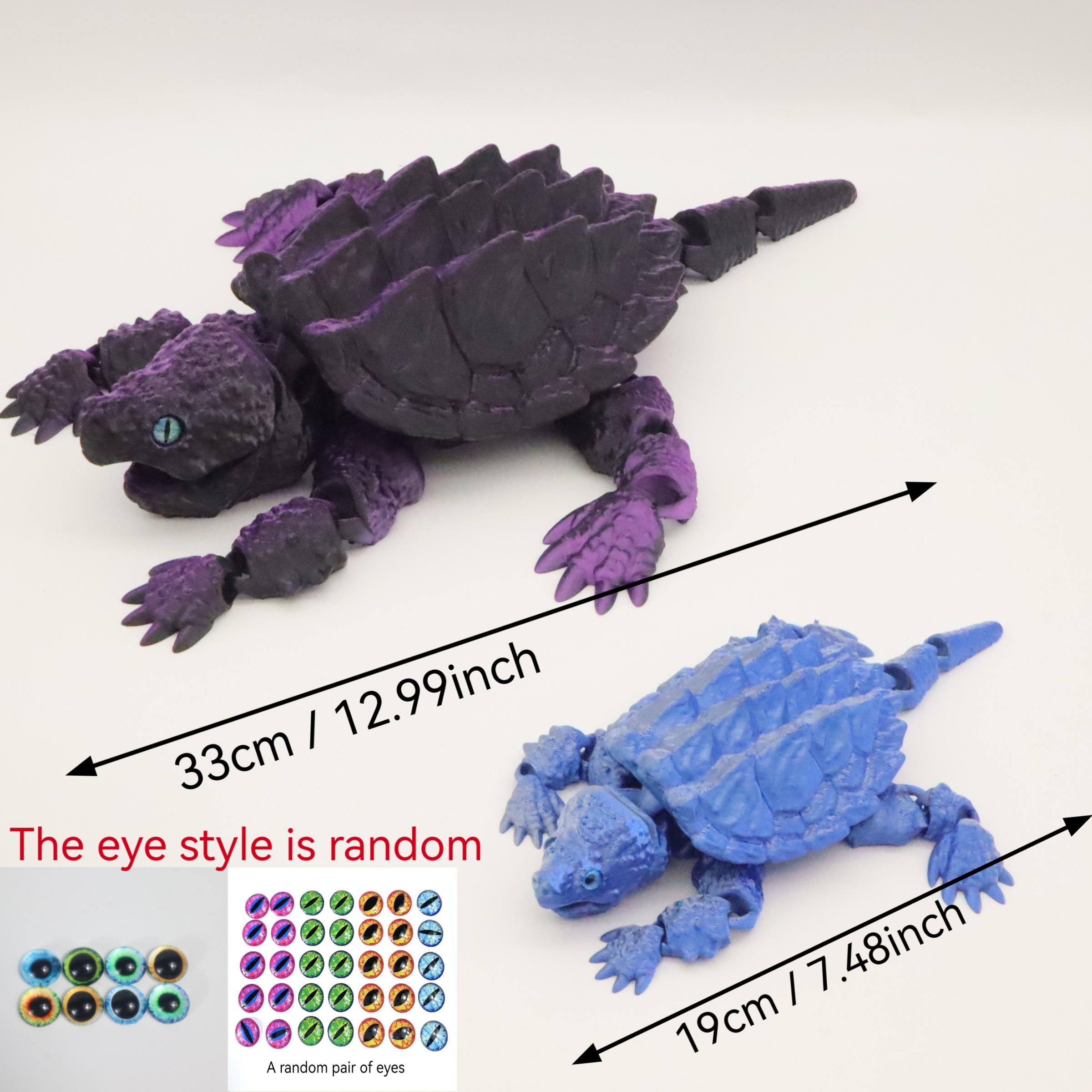 3D Printed Crocodile Statue Decoration, Two Sizes Available, Unique Home Decor, Christmas Gift, Realistic Eyes, Moveable Joints, Turtle Designs