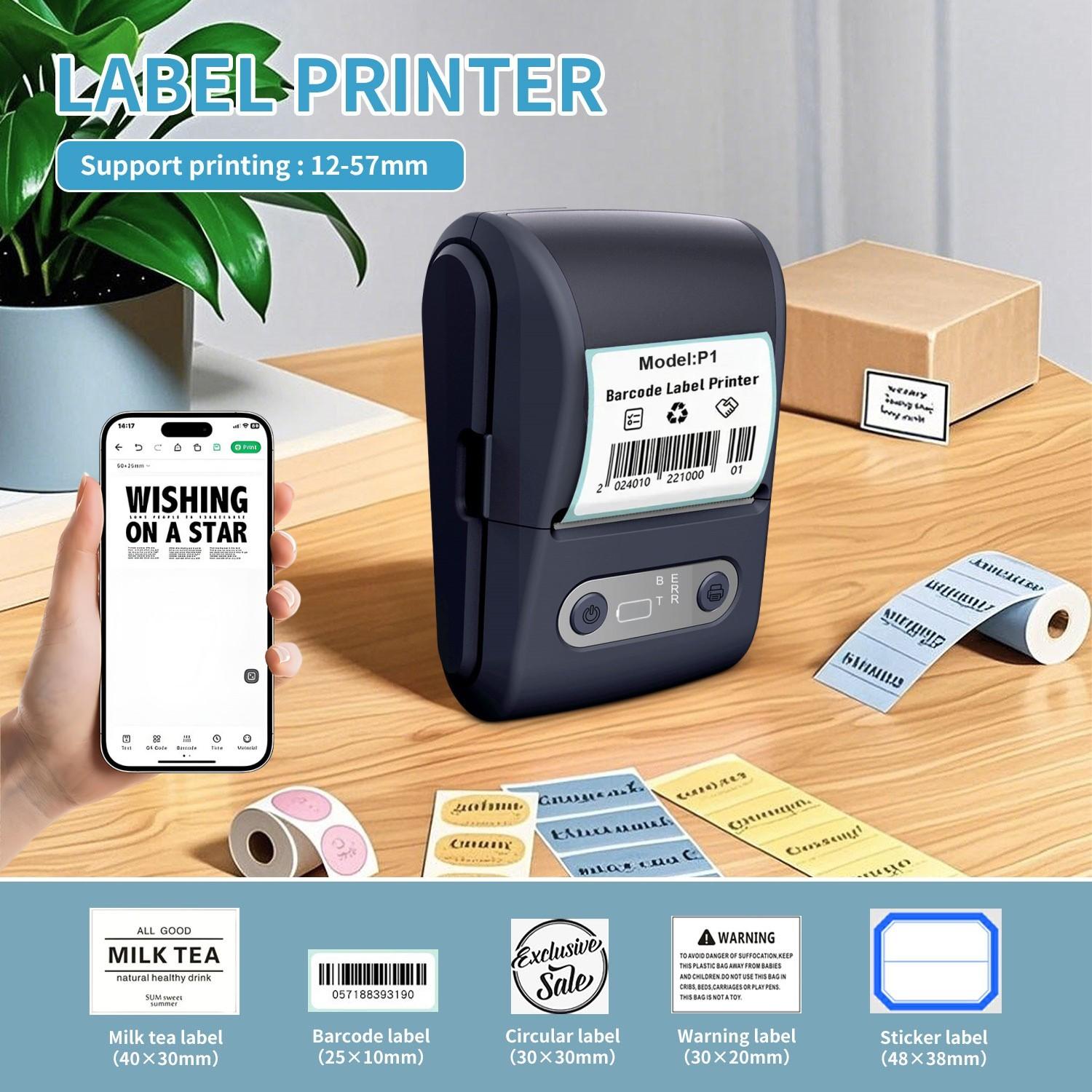 Portable Label Printer, Wireless No Ink Required for Address Barcodes, Small Business Gift Tags, Christmas and Valentine's Day Gifts