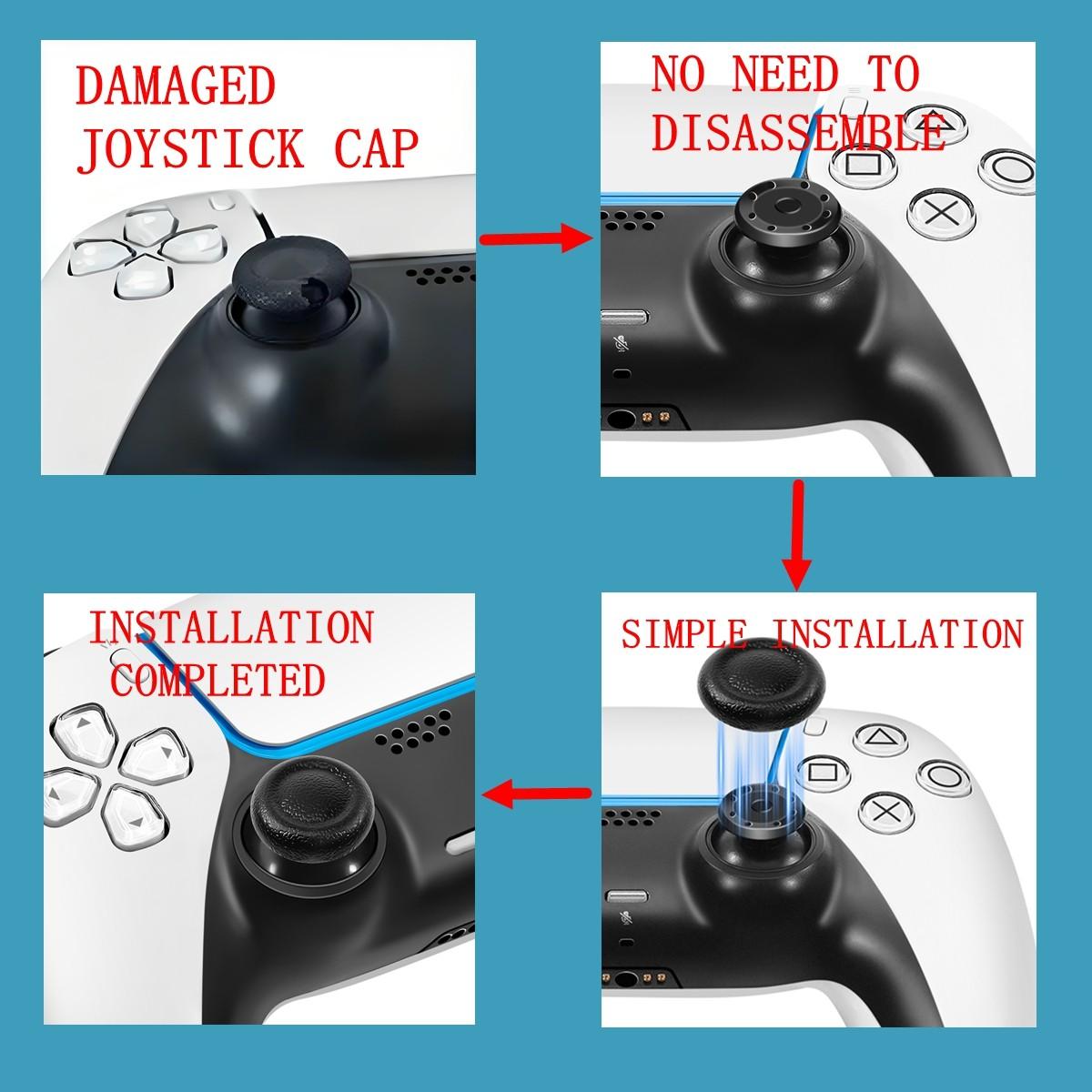 12pcs Ps5/ps4/xbox Controller Joystick Replacement Caps, Grid Texture Mushroom Head Design, Repair Parts for Ps4/ps5/xbox Controllers