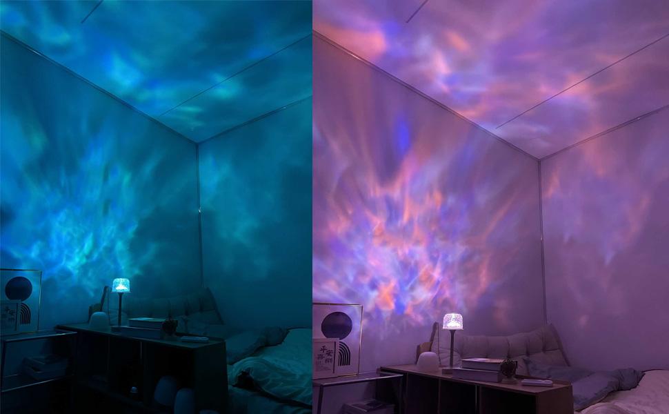 Waterproof Shower Lamp, Shower Light with 16 Color Ocean Wave Lights Projector, Lamp with & Remote,Spa-Like Mood Light for/Shower