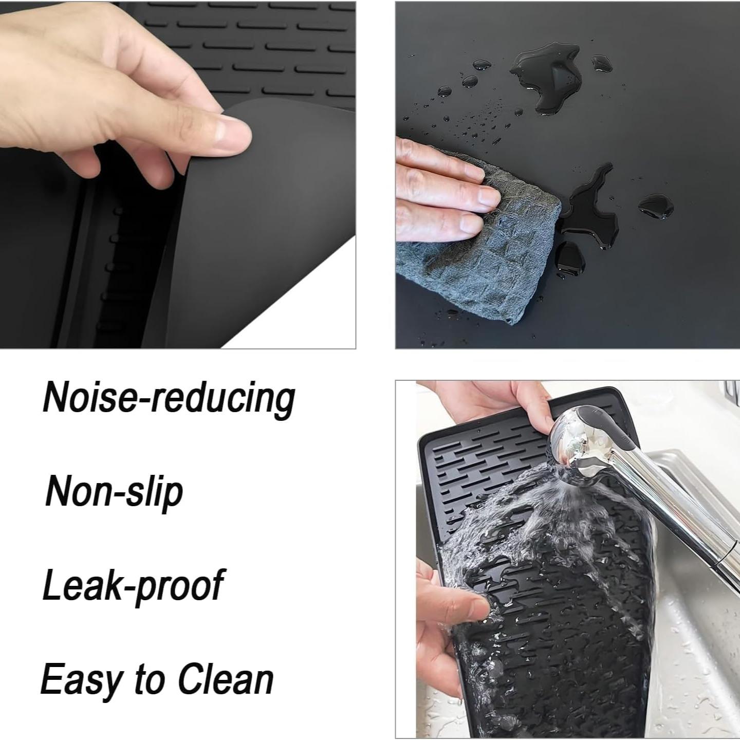 Silicone Coffee Mat, Absorbent Non-Slip Pad, Bar Counter Mat, Foldable Coffee Accessory, Drainage Design, Suitable for Espresso Machines, Kitchenware, Coasters