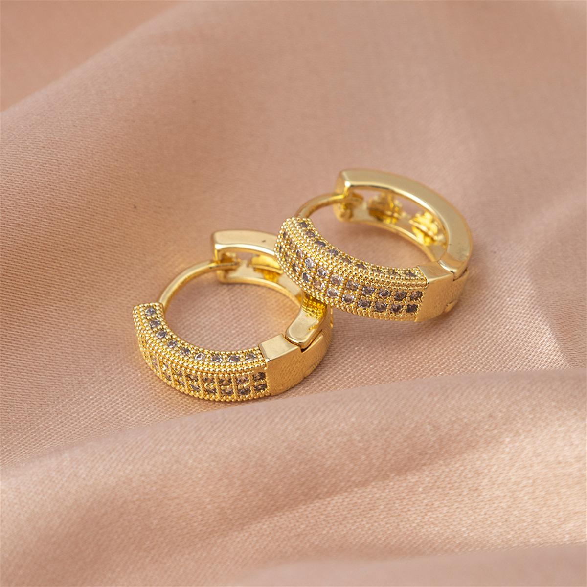 Starlight Pave Hoop Earrings 14K Gold-Plated/Silver-Plated Cubic Zirconia Jewelry Valentine’s Day Weddings Engagements Anniversaries Gift Starlight Pave Hoop Earrings 14K Gold-Plated/Silver-Plated Cubic Zirconia Jewelry Valentine’s Day Weddings Engagements Anniversaries Gift