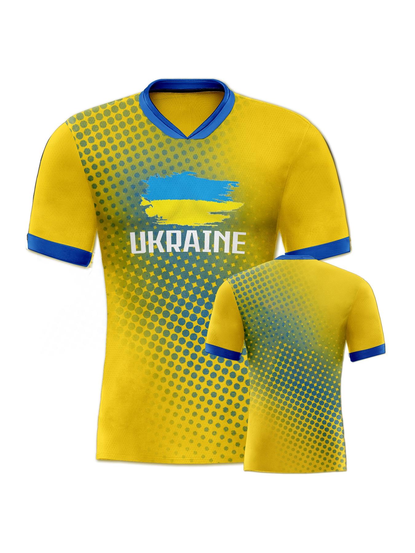Ukraine Football Jersey Men's Breathable Soccer Shirt Ukraine National Team Fan Training Uniform