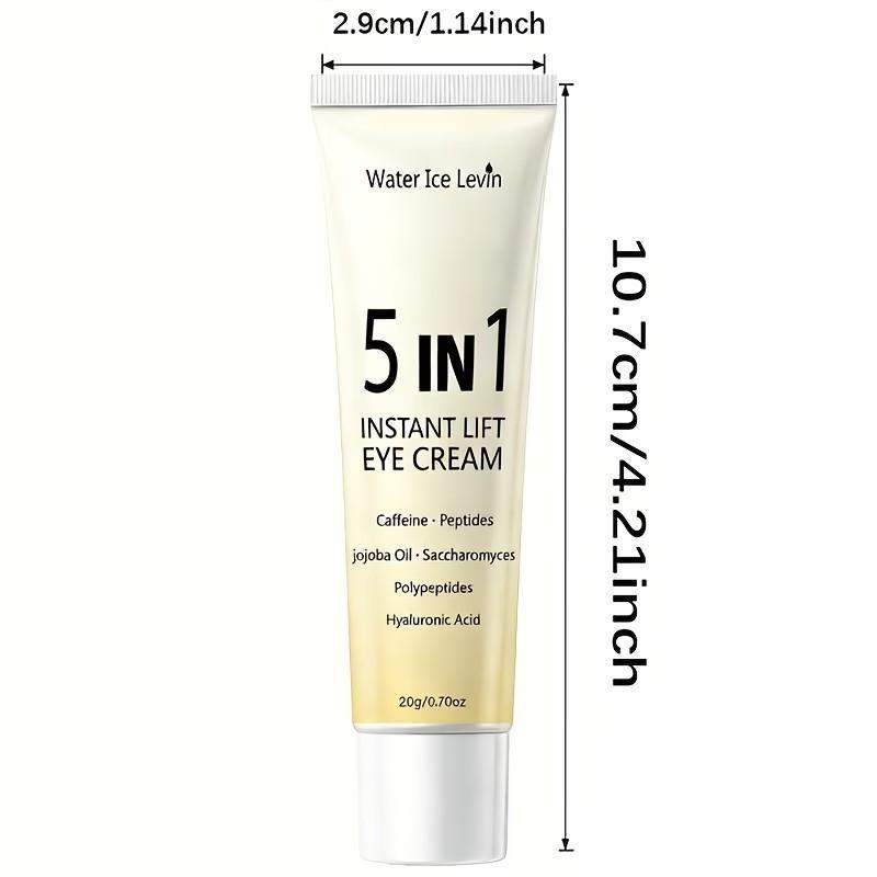 5-in-1 Instant Lifting Eye Cream, contains caffeine, jojoba oil, hyaluronic acid, polyphenols, peptides - firms eye bags, deeply hydrates the eye area, suitable for all skin types, light beige, unisex, skincare essential, for skincare enthusiasts,