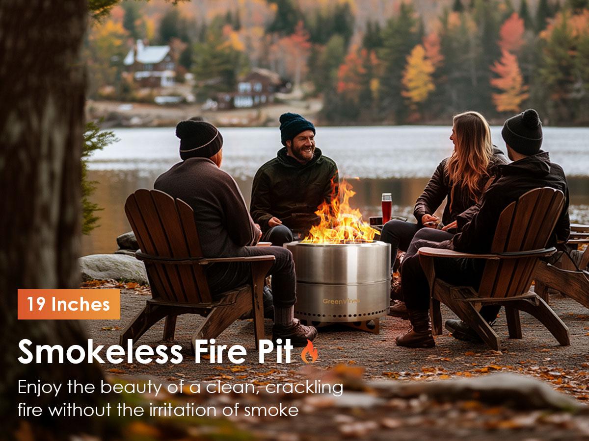 Fire Pit,Smokeless-Fire-Pit， 304 Stainless-Steel-Firepit ，Portable Outdoor Pits with Stand for Camping ，Bag & Sticks & Holders ，Solo Wood Burning Bonfire ，Low Smoke Stove